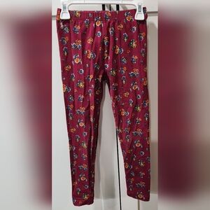 Polo Ralph Lauren Floral Kids Leggings - Burgundy